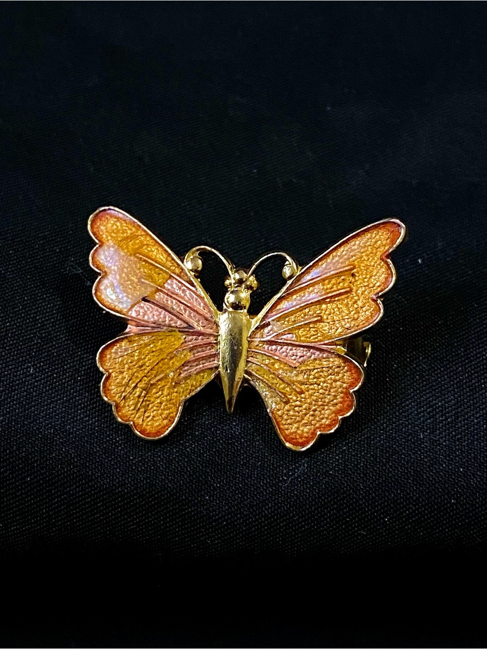 Gold-Tone Orange Butterfly Brooch - Women's Jewelry